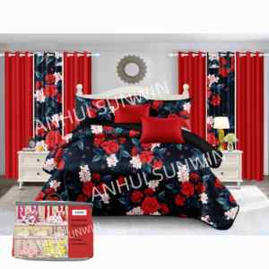 Thiết Kế Mới 10Pcs Bộ Đồ Giường Thiết Lập Với Rèm Cửa Chăn Đặt Microdiber Vua Kích Thước Comforter Đặt Sang Trọng Giường Bộ Đồ Giường - Product Image 3