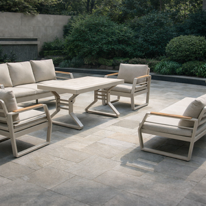 Ensemble <span class=keywords><strong>de</strong></span> canapés <span class=keywords><strong>de</strong></span> patio extérieur bleu, idéal pour les jardins domestiques, les balcons et les retraiteurs <span class=keywords><strong>de</strong></span> <span class=keywords><strong>jardin</strong></span>, avec coussins en aluminium à séchage rapide - Product Image 1
