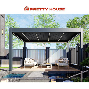 Nhôm ngoài trời cơ giới Hướng dẫn sử dụng louver hệ thống pergola mái cửa sổ trời Louvre mái hiên với Spa - Product Image 2