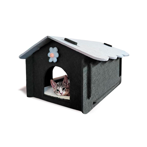 Modern Foldable <b>Cat</b> Hideaway – Cozy Enclosed Felt <b>Cat</b> Cave, Scratch Resistant Indoor <b>Tunnel</b> Bed - Product Image 1