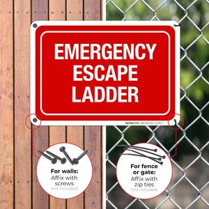 Panneaux d'échelle de secours d'urgence, marqueurs d'évacuation de sécurité pour les immeubles de grande hauteur, les appartements et les installations industrielles. - Product Image 1