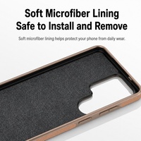Étui de téléphone magnétique en cuir végétalien texturé avec support rotatif et placage mat C0376 pour Samsung Galaxy S24 Ultra S25 Plus S26