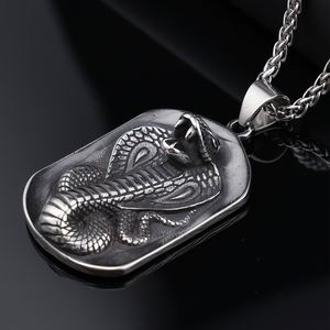 Vintage Stainless Steel Snake Pendant Necklace Trendy Fashion Jewelry for Women and Men for Weddings Parties and Gifts - Product Image 4