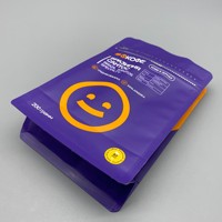 Sachet d'emballage de café imprimé sur mesure, scellé sur huit côtés, mat, auto-scellant, en aluminium, pour échantillons, 250g, pour aliments, transfrontalier