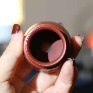 Maceta de arcilla púrpura tallada a mano, tamaño pulgar, para críquetes, mini bonsái, tamaño palma de la mano, artesanía - Product Image 4
