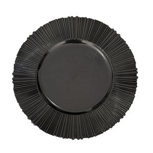 <strong>Black</strong> Charger <strong>Plates</strong> Plastic Wedding <strong>Plates</strong> 13inch Charger <strong>Plate</strong> Underplate for Wedding - Product Image 1