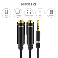 Câble répartiteur audio 3,5 mm avec gaine PVC pour PC, ordinateur portable, lecteur DVD – Adaptateur micro casque gaming 1 mâle 2 femelles