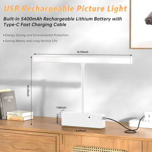 Wireless Picture <b>Lights</b> for Wall Rechargeable Battery with Remote, Art Lighting with <b>Timer</b> and Dimmable for Display, Gallery - Product Image 3