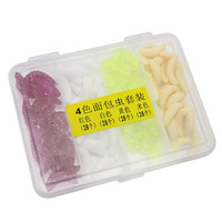 WEIHE Four-colour Pvc 100 pcs/box Worm Silicone Fishing Soft Lure Set Corn Kernel Soft Bait