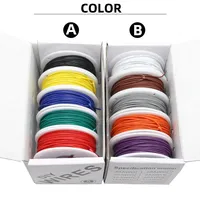 1007 ligne de câble en cuivre étamé PVC fil électrique toronné 30/28/26/24/22/20/18/16 AWG pour fil PCB bricolage (mélange de 5 couleurs)