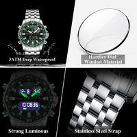 Montre pour homme POEDAGAR E122, montre-bracelet étanche, mouvement analogique-numérique de haute qualité, aiguilles lumineuses, Relogio Masculino