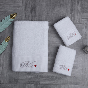 Ensemble de serviettes de bain <span class=keywords><strong>Super</strong></span> douces, 100% coton Standard, broderie de la saint-valentin, pour cadeau d'hôtel - Product Image 5