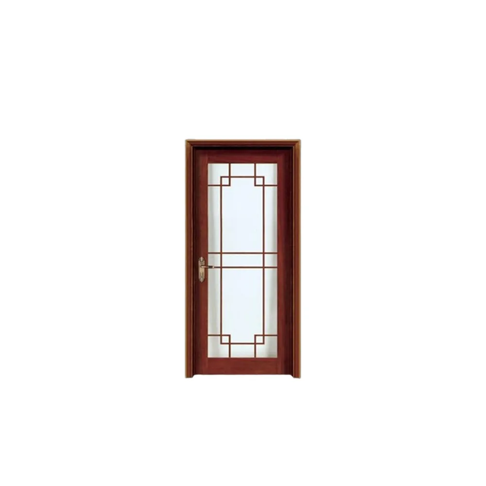 Painel arqueado porta exterior com vidro para casa, quarto ou banheiro, porta de madeira sólida