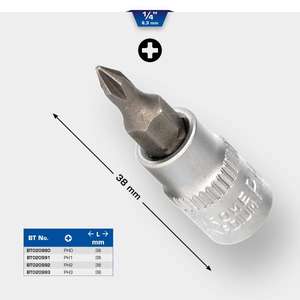 OUTILS BRILLANTS-BT020993 1/4 ''PH Phillips bit socket - EAN 4042146774892 HAND SOCKETS 1/4" - Product Image 2