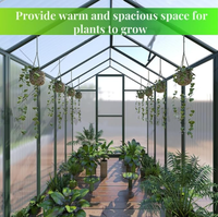 Kit de serre moderne en polycarbonate robuste avec structure en aluminium, installation rapide, ventilation de toit, grande surface, améliorée, écologique, résistante aux rongeurs et aux intempéries