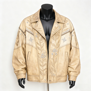 <span class=keywords><strong>Giacca</strong></span> Invernale Vintage in Pelle PU Rossa Personalizzata con Design Frontale Luccicante con <span class=keywords><strong>Paillettes</strong></span>, Lussuosa ed Ecologica per <span class=keywords><strong>Uomo</strong></span> - Product Image 2