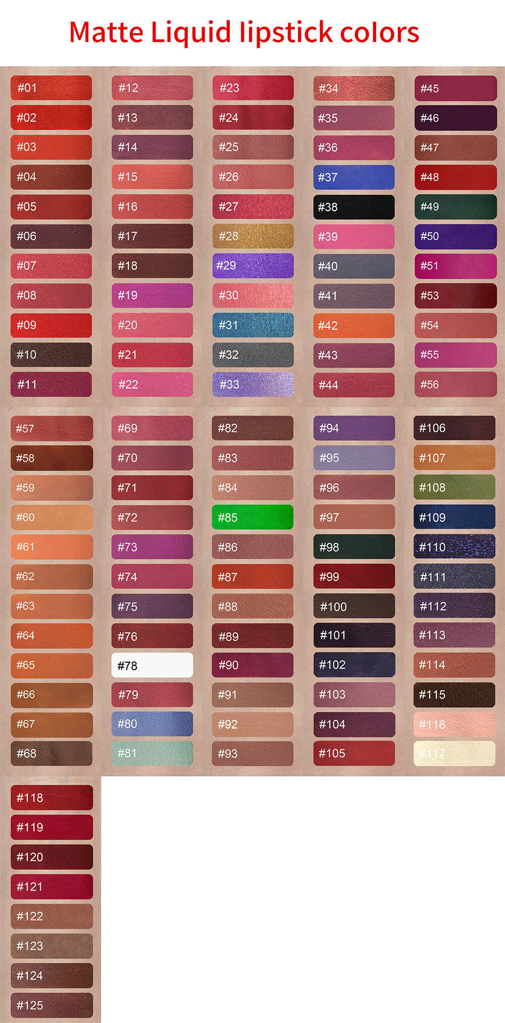125 Colors Optional