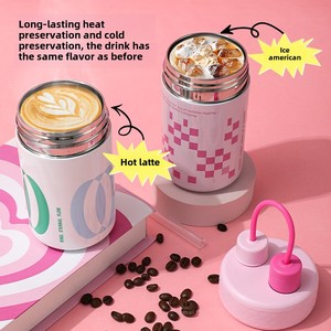 Tazza isolata Dual-Drink con manico portatile <span class=keywords><strong>Design</strong></span> creativo Logo colorato bottiglia d'<span class=keywords><strong>acqua</strong></span> per la scuola per viaggi e <span class=keywords><strong>acqua</strong></span> bollente - Product Image 3
