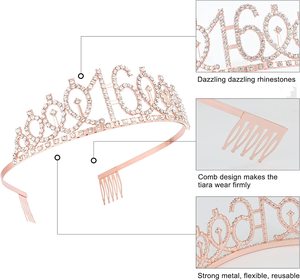 تاج نسائي لعيد الميلاد, تيجان نسائي لعيد الميلاد ، من سبيكة <span class=keywords><strong>16</strong></span> ، معه وشاح ووشاح وقوس قزح ، مناسب للحفلات - Product Image 6