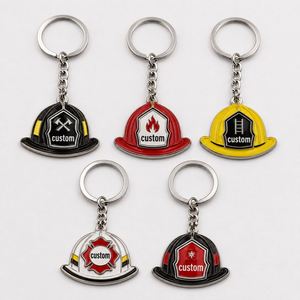 Llavero con Mini Gorra Personalizado del Fabricante, Estilo Conmemorativo de Bombero, Cadena para Llaves, Regalo para Equipo Voluntario de Estación de Bomberos - Product Image 1