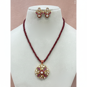 ชุดจี้ชุบทองพร้อมต่างหูสำหรับผู้หญิงคุณภาพระดับพรีเมี่ยมแบบดั้งเดิมสำหรับงานแต่งงานและงานเลี้ยง - Product Image 1