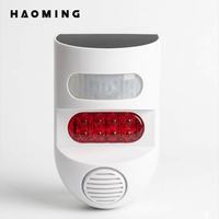 Luz de Alarma con Sensor de Movimiento y Energía Solar HAOMING, con Luz Estroboscópica LED y Alerta Sonora para Seguridad en Exteriores