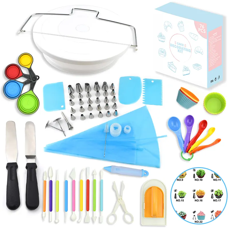 76 pcs cake baking tools set for Beginner adults bakeware cupcake bakery tool supplies accessories