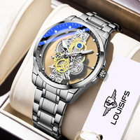 Nuevo Reloj de Cuarzo para Hombre, Diseño Hueco Transparente, Estilo Antiguo y Lujoso, Carátula Analógica de Acero Inoxidable, 40MM, Resistente al Agua 30M