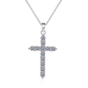 Collar de Diamantes de Oro Blanco Sólido Real de 18k, Claridad VVS1 D, Diamante Cultivado en Laboratorio, Joyería Fina de Lujo - Product Image 1