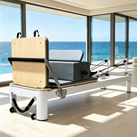 Reformer de Pilates Blanco para Personas Mayores con Deslizamiento de Bajo Impacto para un Entrenamiento Suave, Equipos de Yoga