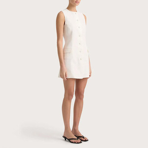 <span class=keywords><strong>Abiti</strong></span> Bianchi Moderni <span class=keywords><strong>in</strong></span> <span class=keywords><strong>Lino</strong></span> Personalizzati per Donna Elegante Vestito Aderente Mini Stile Giapponese - Product Image 2