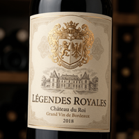 Étiquettes de vin haut de gamme avec estampage à chaud en feuille d'or, impression offset UV sélective pour l'emballage de spiritueux de luxe (whisky)