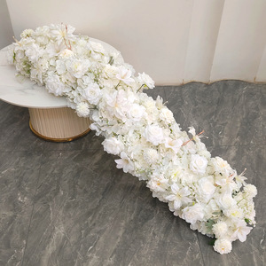Runner di Fiori Artificiali Bianchi Mix Copertura per Pavimento per Corridoio Matrimoniale Decorazione Casa <span class=keywords><strong>Rose</strong></span> di Seta Gypsophila - Product Image 2