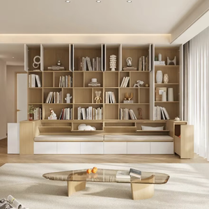 Định hình lại giá sách bằng gỗ lớn tùy chỉnh thương hiệu thiết kế mới hiện đại tối giản thân thiện với môi trường tiết kiệm không gian nội thất biệt thự ăn uống - Product Image 1