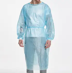 SJ Medical Isolation Gown PP PE SMS CPE Material Level 1 2 3 Medical Disposable Gowns with Knitted Cuffs
