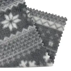 Fühlbarer weicher Polyester zweiseitige Pinsel Schneedruck Polarfleece-Band für Kleidung