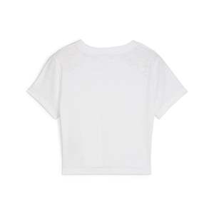 Puma Women's <b>Crop</b> T-<b>Shirt</b> <b>White</b> Short Sleeve Casual Wear - Product Image 5