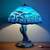 Lámpara de Mesa LED de Resina con Forma de Hongo, Decoración Bohemia, Serie de Plantas de Resina Teñida, Luz Nocturna