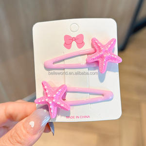 BELLEWORLD, venta al por mayor, 2 piezas por juego, simulación <span class=keywords><strong>de</strong></span> estrellas <span class=keywords><strong>de</strong></span> mar coloridas, accesorios para el <span class=keywords><strong>cabello</strong></span> para niños, pinza <span class=keywords><strong>de</strong></span> pelo BB bonita para niñas - Product Image 6