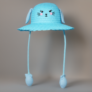 Bán buôn động vật mùa hè mềm thỏ tai trẻ em rơm xô gorras lotuse lá hình vành dù để che nắng casquette bắt chước <span class=keywords><strong>Bunny</strong></span> <span class=keywords><strong>hat</strong></span> - Product Image 3