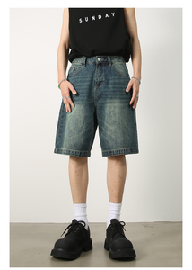 Denim 2026 |   Nouveaux shorts en jean pour hommes, tendance été, shorts en jean amples et polyvalents, pantalons décontractés pour garçons - Product Image 4