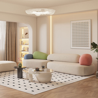 Luxuriöses Modernes Dreisitzer-Sofa-Set für Apartment-Wohnzimmer Umweltfreundlicher Stoff Holzbeine Komfortables & Langlebiges Design
