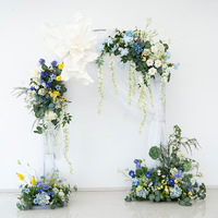 Ensemble de décorations florales artificielles faites à la main style Monet en soie pour arche, toile de fond florale, présentation de fenêtre de mariage, photographie, hôtel