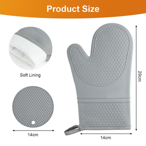 Gants de cuisine en silicone imperméables avec logo personnalisé, antidérapants, pour la cuisson et la pâtisserie - Product Image 2