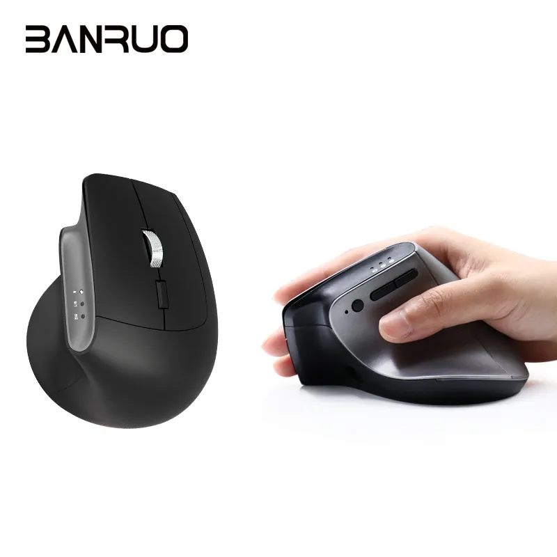 2022 OEM Wireless Ergonomic Mouse Computer Recargable 8D Light RGB Gaming Mouse 2.4G Wireless Bluetooth Vertical Ergo Mouse