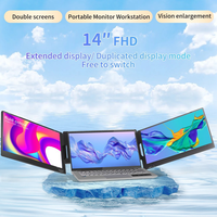 Moniteur portable double écran 14 pouces 300 cd/m² 1920 x 1080 IPS, interface Type C, fréquence de rafraîchissement 60 Hz, haut-parleur intégré pour les professionnels