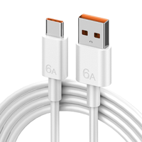 Cable USB-A a Tipo-C de Carga Súper Rápida 6A con Blindaje Trenzado y Conductor de Cobre Puro para Teléfonos Móviles, Cámaras y Computadoras, 1M