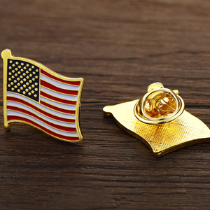 Shuanghua bán buôn Quà Tặng mềm men vàng Kim Loại Tùy chỉnh USA cờ Trâm <span class=keywords><strong>Pin</strong></span> - Product Image 6