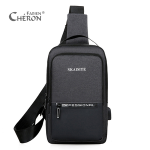 Sac <span class=keywords><strong>de</strong></span> poitrine en tissu imprimé <span class=keywords><strong>de</strong></span> luxe <span class=keywords><strong>de</strong></span> styliste, sacoche à une épaule avec Port Usb - Product Image 1