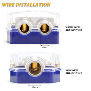Jauge Porte-fusible stéréo de voiture Auto 1X0 Gauge in / 2 X4 OUT Boîte à fusibles audio Bloc de distribution AGU 3 voies Bloc de distribution d'alimentation - Product Image 3